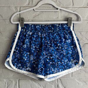 Tory Sport Blue Floral Running Shorts - Size S/P - Built-in Briefs